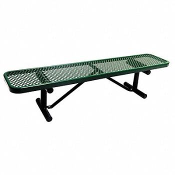 GRAINGER APPROVED E5612 Outdoor Bench 72 in L 16-3/8 in H Grn, 4HUU7