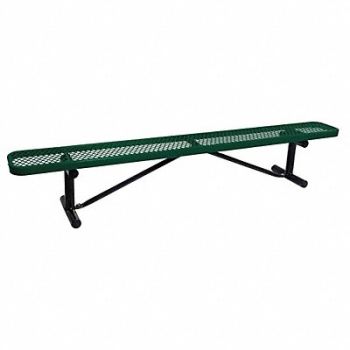 GRAINGER APPROVED E5613 Outdoor Bench 96 in L 16-3/8 in H Grn, 4HUU9