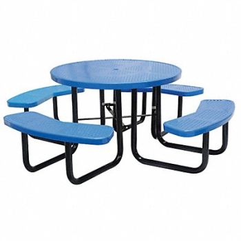 GRAINGER APPROVED E5615 Picnic Table 81 Dia Blue, 4HUV3