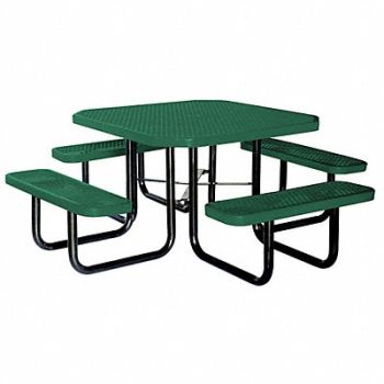 GRAINGER APPROVED E5616 Picnic Table 80 W x80 D Green, 4HUV6