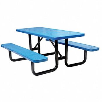 GRAINGER APPROVED E5618 Picnic Table 72 W x62 D Blue, 4HUV9