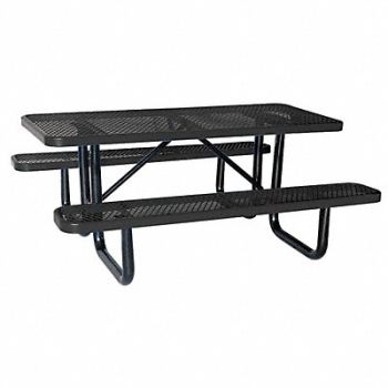GRAINGER APPROVED E0150 Picnic Table 72 W x62 D Black, 4HUW9