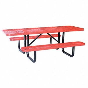 GRAINGER APPROVED Picnic Table W x96 D Red, 4HUX4