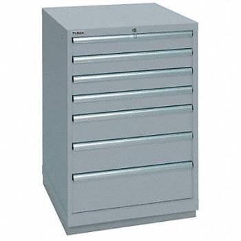 LISTA Mod Drwr Cab 41-1/2 H 7 Drwr Light Gray, 4HUY1