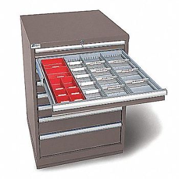 LISTA Mod Drwr Cab 41-1/2 H 10 Drwr Light Gray, 8AFW1