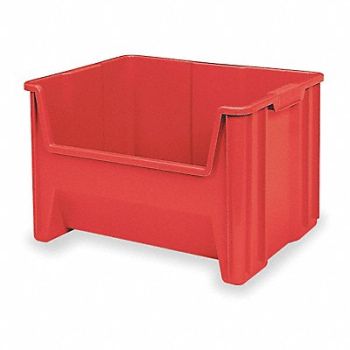 AKRO-MILS F8828 Stacking Bin Red Plastic 12 7/16 in, 4HY36