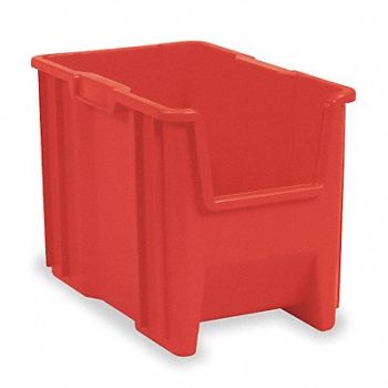 AKRO-MILS F8813 Stacking Bin Red Plastic 12 1/2 in, 4HY37