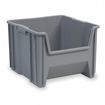AKRO-MILS F8826 Stacking Bin Gray Plastic 12 1/2 in, 4HY47