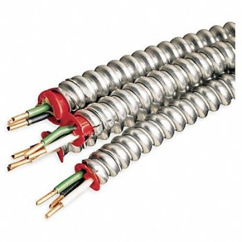 AFC MC CABLES Armored Cbl 3 w/Grd 12AWG MC Lite 250ft, 4JC33