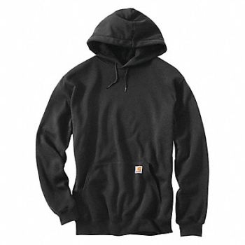 CARHARTT Hooded Sweatshirt Black Cotton/PET 2XL, 4JET3