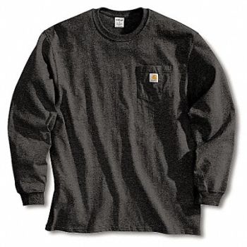 CARHARTT Long Sleeve T-Shirt Black 2XLT, 4JEY3