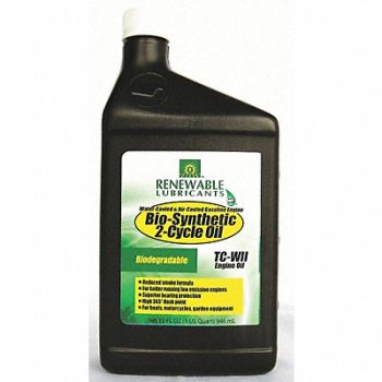 RENEWABLE LUBRICANTS 2-Cycle Engine Oil Bio-Synthetic 1qt, 4JPR1