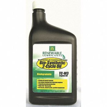 RENEWABLE LUBRICANTS 2-Cycle Engine Oil Bio-Synthetic 1qt, 4JPR3