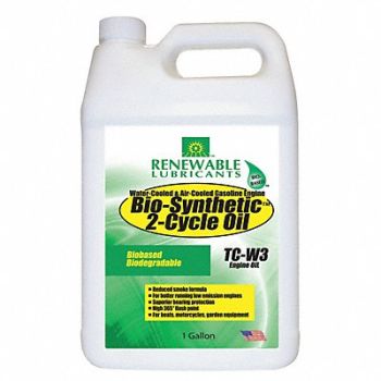RENEWABLE LUBRICANTS 2-Cycle Engine Oil Bio-Synthetic 1gal, 4JPR4