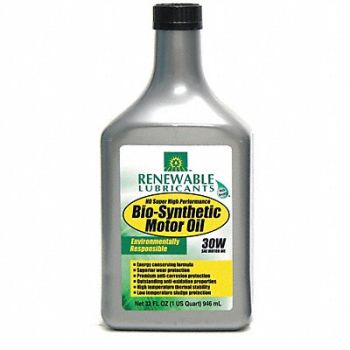 RENEWABLE LUBRICANTS Engine Oil 30 Bio-Synthetic 1qt, 4JPT2