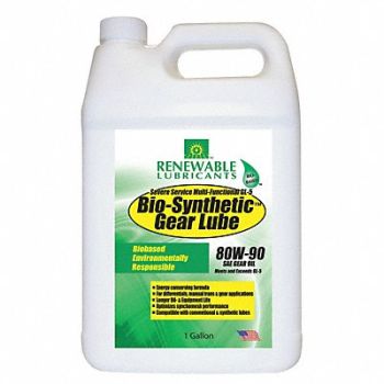 RENEWABLE LUBRICANTS Gear Oil Bio-Synthetic 1 gal 80W90, 4JPT7