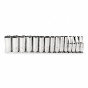 PROTO Socket Set Range 3/8 in to 1 1/4 in 12Pt, 4JW26