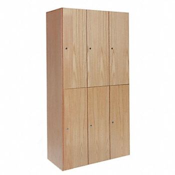 HALLOWELL Lckr 2x3Lckr Lt Wood 72 x45 x18 Assm, 4JWX2