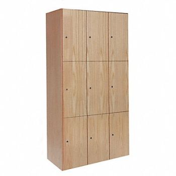 HALLOWELL Lckr 3x3Lckr Lt Wood 72 x45 x18 Assm, 4JWX6
