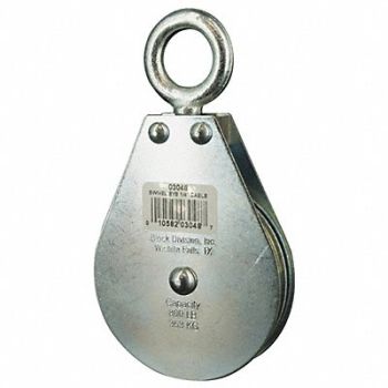 GRAINGER APPROVED Pulley Block Wire Rope Swivel Eye, 4JX76
