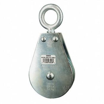 GRAINGER APPROVED Pulley Block Swivel Eye 1550 lb., 4JX80