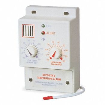 SUPCO Temperature Alarm -10 to 80F 120VAC, 4JZ60