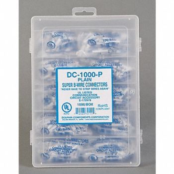 DOLPHIN COMPONENTS CORP InsulDsplConn White Run Tap PVC PK1000, 4KED2