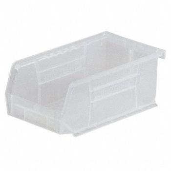 AKRO-MILS Hang and Stack Bin Clear Plastic 7 in, 4KER9
