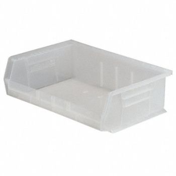 AKRO-MILS Hang and Stack Bin Clear Plastic 5 in, 4KET2