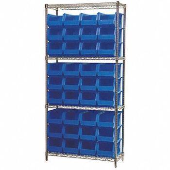 AKRO-MILS D5519 Bin Shlvng 14inx74inx36in Blue, 4KET9