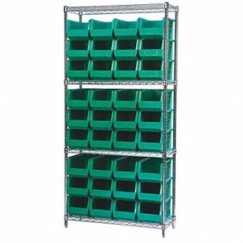 AKRO-MILS D5519 Bin Shlvng 14inx74inx36in Gray, 4KEU1