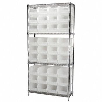 AKRO-MILS D5519 Bin Shlvng 14inx74inx36in Clear, 4KEU2
