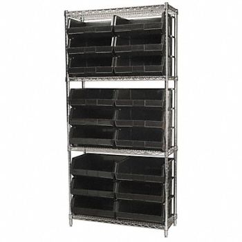 AKRO-MILS D5521 Bin Shlvng 14inx74inx36in Black, 4KEV1