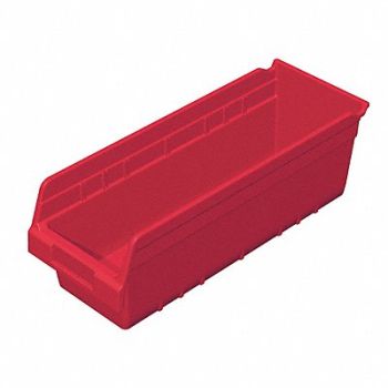AKRO-MILS D5525 Shelf Bin Red Plastic 6 in, 4KEV7