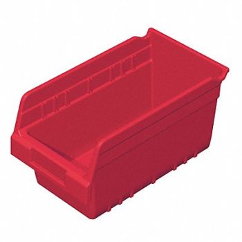 AKRO-MILS D5523 Shelf Bin Red Plastic 6 in, 4KEW8