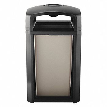 RUBBERMAID COMMERCIAL PRODUCTS Trash Can 50 gal Black Polycarbonate, 4KFP3