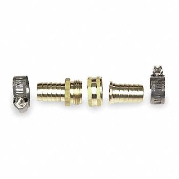 WESTWARD Garden Hose Repair Fitting Brass 3/4 NH, 4KG67