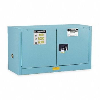 JUSTRITE Corrosive Safety Cabinet Blue 18 D, 102XK6