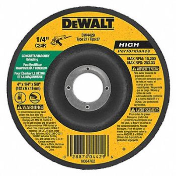 DEWALT Depressed Center Wheel T27 4x1/4x5/8 SC, 4KZ24