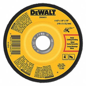 DEWALT Depressed Center Whl T27 4.5x1/8x7/8 AO, 4KZ29