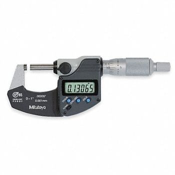 MITUTOYO Digital Micrometer 0-1In Ratchet, 4LA70