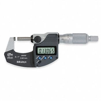 MITUTOYO Digital Micrometer 0-1 In Ratchet, 4LA75