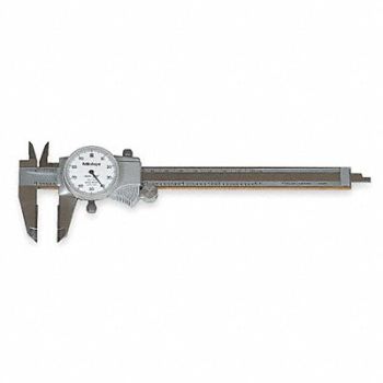 MITUTOYO Dial Caliper 0-6 In Carbide Jaws, 4LA87