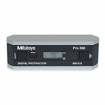 MITUTOYO Digital Protractor Accuracy +/-0.1 deg., 4LB15