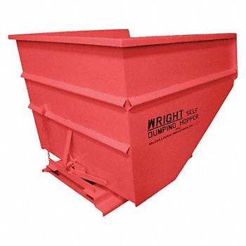 GRAINGER APPROVED Self Dumping Hopper Medium Duty Red, 4LLN1