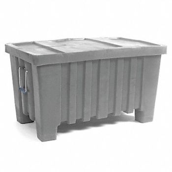 MYTON INDUSTRIES Ribbed Wall Container Gray, 4LMD2