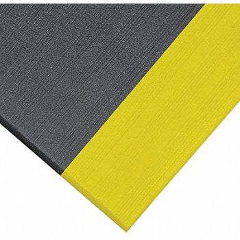 NOTRAX Antifatigue Runner Black YllwBrdr 3x30ft, 4LNJ1