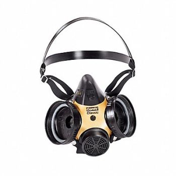MSA Half Mask Respirator Hycar Rubber Black, 4LR30