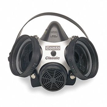 MSA Half Mask Respirator Hycar Rubber Black, 4LR37