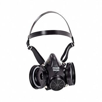 MSA Half Mask Respirator Hycar Rubber Black, 4LR44